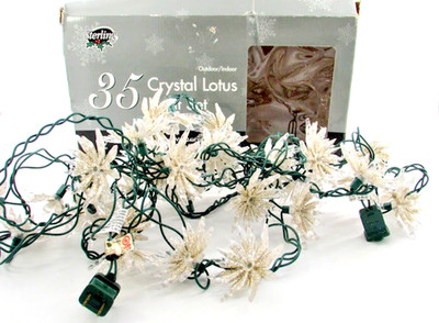 Crystal Glitter Lotus Christmas, Wedding, Event String LIGHTS  14 FT White