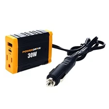 PowerDrive PWD30 30 Watt Power Inverter Car Plug Adapter 12v DC to 110v AC 
