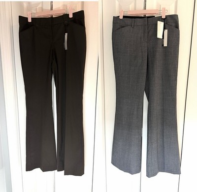 Lot of 2 Express Editor Pants Size 8 Flare Leg Dress Pants NWT Gray & Brown