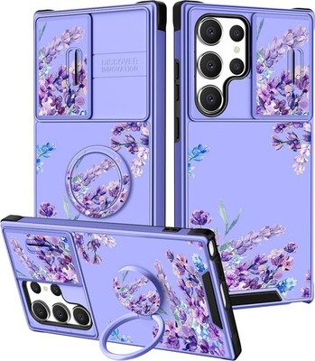 Floral Flowers for Samsung Galaxy S23 Ultra Case Cute Lavender Flower Design 5G