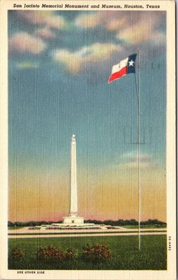 Houston TX-Texas, San Jacinto Memorial Monument, Vintage Postcard