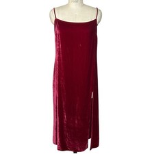 Reformation Ariana Midi Dress Red Velvet Size XL XLarge