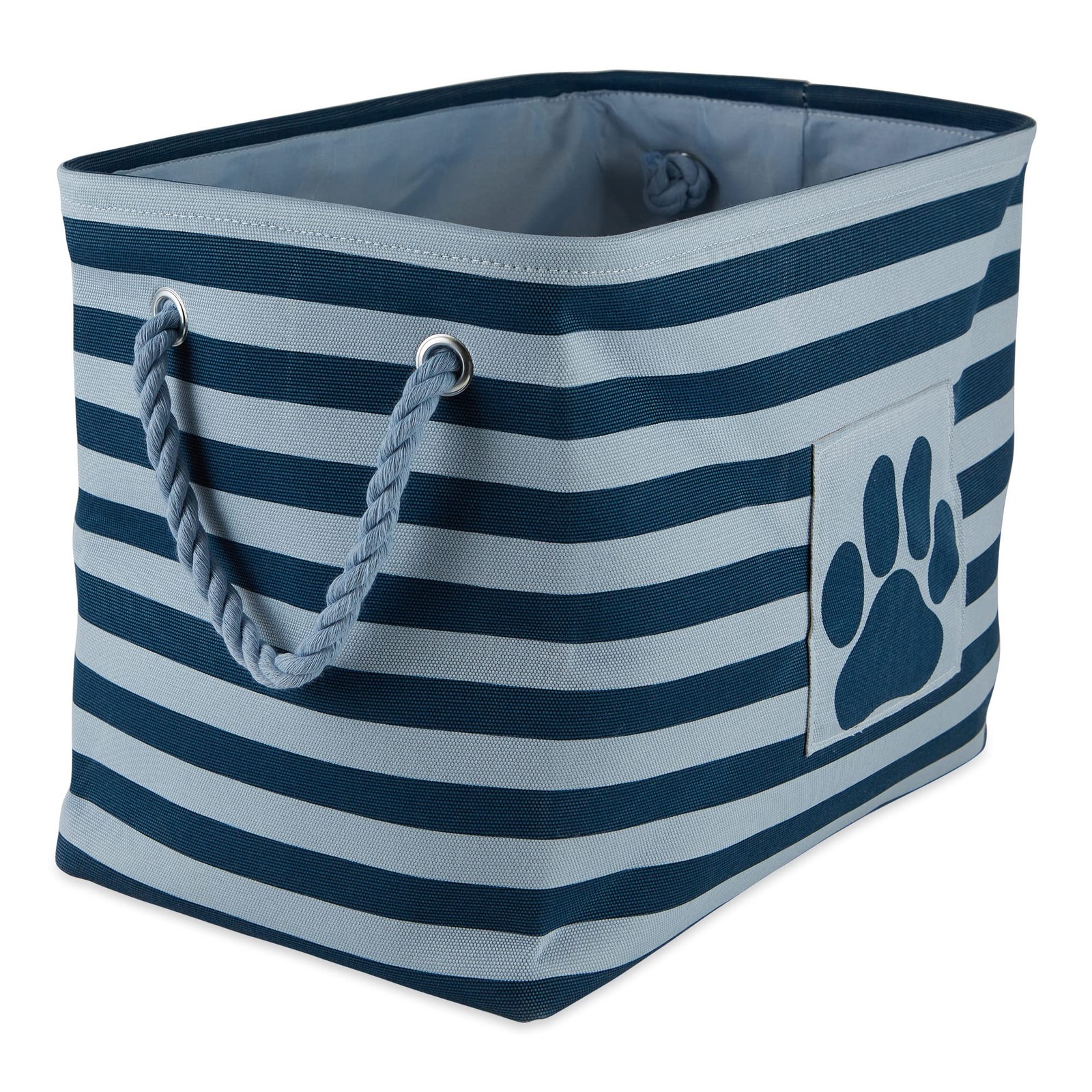 Medium Rectangle Dark Navy Storage Basket For Home Pet Organization 16X10x12