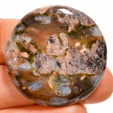 100% Natural Que-Sera Agate Round Cabochon Gemstone 44 Ct. 31X31X5 mm GC-43155