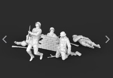 3D Printing 1/72/87 World War II German soldiers 5 Person Model Unpainted