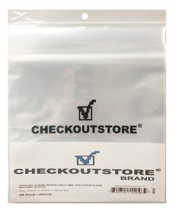 50 Crystal Clear Plastic OPP Sealable Flap 12" Vinyl 33 R 4Mil (Outer Sleeves)
