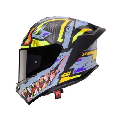 CABERG Roxter Hunter Motorradhelm Integral Matt Schwarz Grau Gelb Fluo