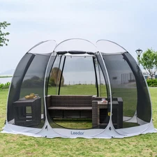LEEDOR Pop Up Screen House 8-10 Person Outdoor Screen Tent,Patio Backyard 12x12