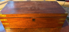 Writing slope fine quality campaign style BOX wood mahogany antique FREE UK POST