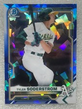 2021 Bowman Chrome Sapphire Tyler Soderstrom Oakland Athletics #BCP-51