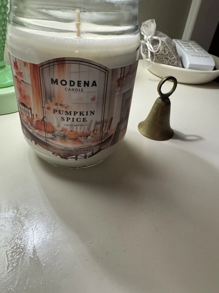 New Modena Candle Pumpkin Spiced Soy  18 OZ One Wick Glass Jar - Image 3 of 4