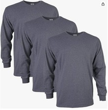 Gildan Ultra Cotton Long Sleeve T-Shirt 3 Pack Size Large