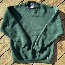 Vintage Russell Athletic Sweatshirt Crewneck YOUTH XL Forrest Green Fits Adult M