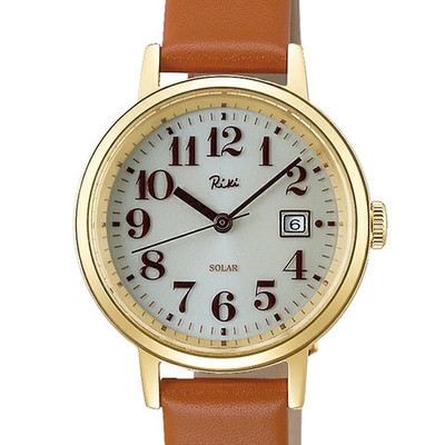 SEIKO Alba AKQD402 Riki Watanabe Solar Silver Dial Brown Leather