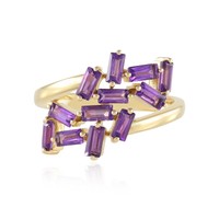 Cavill Ring Amethyst 925 Silber Vergoldet 1,40Ct Modern Damen Schmuck-