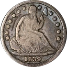 1839 Seated Liberty Half Dime