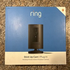 Ring Stick Up Cam Plug-in Wired Indoor/Outdoor Camera Black