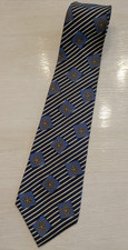 Tommy Hilfiger Tie 100% Italian Silk Made in USA Blue w/ Gold Stars 57x4