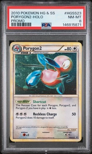 2010 POKEMON HEARTGOLD & SOULSILVER PROMO #HGSS23 PORYGON2-HOLO PSA 8