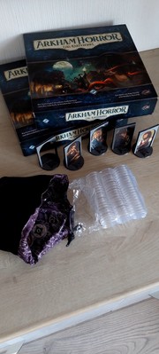 Arkham Horror Das Kartenspiel 1-4 Personen 2x Starterset Chaosbeutel Hüllen