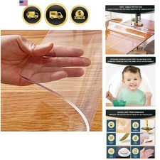 14x24 inch Clear Table Protector Plastic PVC Desk Protector Tablecloth Cover ...