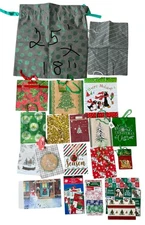 Lot Of 25 Assorted Christmas Wrapping Items Estate Unused Vintage