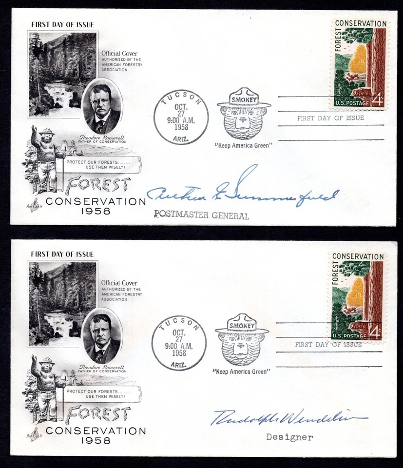 US 1958 FROM THE POSTMASTER GENERAL COLLECTION OF 5 FDCS FOREST CONSERVATION - Image 3 of 4