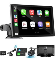 Wireless Apple Carplay Screen for Car 4K Dash Cam, 9" Portable Apple Carplay