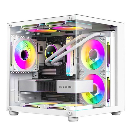 Boîtier PC en verre 270 degrés tour d'ordinateur de bureau transparent pour M-ATX/ITX* - Photo 12/14