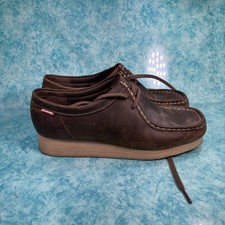 Clarks Wallabee Women  s Brown Low Top Leather Crepe Sole Lace Up Shoes Size 9