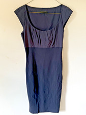 Elie Tahari Navy Blue Cap Sleeve Scoop Neck Bodycon Dress Size Small