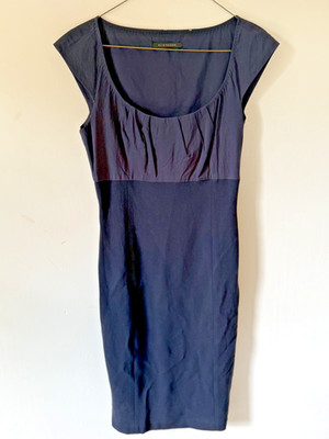 Elie Tahari Navy Blue Cap Sleeve Scoop Neck Bodycon Dress Size Small