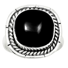 Brazil Black Onyx 925 Sterling Silver Ring Size 8  Wholesale Jewelry