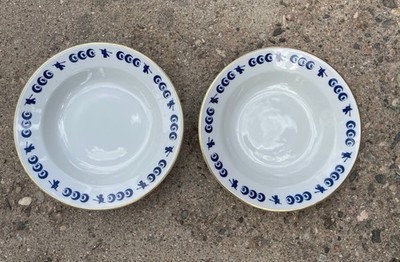 2 Vintage Jackson Celestial Design Custom China Plates