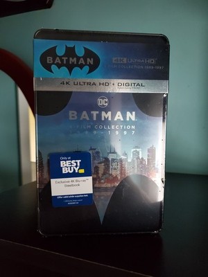 Batman 4K UHD Film Collection Steelbook 4-Movie Set Best Buy Exclusive *Sealed*