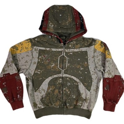 Marc Ecko Cut & Sew x Star Wars BOBA FETT Full Zip Sweatshirt Hoodie Adult L Y2K