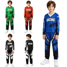 Boys Set Hiking Outfit Motorcycle Suit Off-roading Casual Elastic Waistband