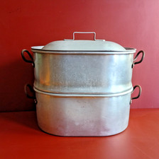 Large Vintage Swan Brand Aluminium Ham Boiler / Steamer - Catering Size