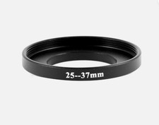 25mm 37mm 25-37 Step Up Filter Ring Stepping Adapter metal anodized Black
