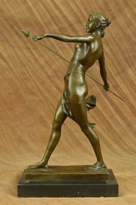 Unterzeichnet Große Amazon Queen 1911 Paris Saloon Gewinner Bronze Statue Dekor