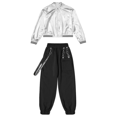 Children Girls Set Pocket Outfit Workout Tracksuit Elastic Waistband Jacket - Picture 7 of 29