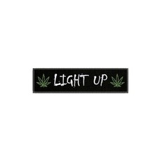 Light Up Embroidered Patch Iron-on/Sew-on/Hook Funny Badge Pot Leaf Applique