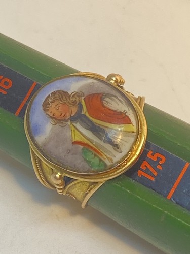 Anillo de oro antiguo 18k joyas tradicionales Tirol siglo 18 - Imagen 3 de 7