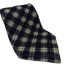 Tommy Hilfiger Men's Necktie Plaid Tan Green Red Linen Made in USA 56" 4"
