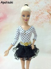 Black White Dot Lace Mini Dress Tutu Dress For 11.5in. Dolls Clothes For 1/6 BJD