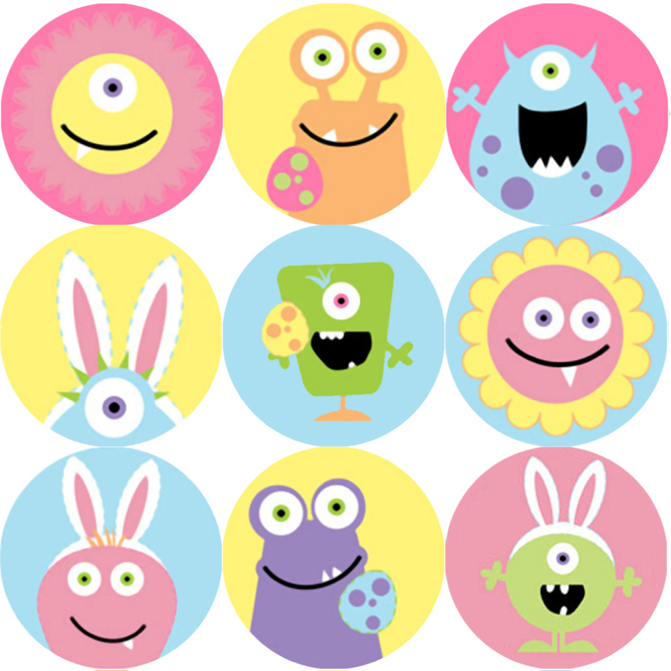 144 Monster Easter 30mm Children's Reward Stickers for Teachers, Party Bags