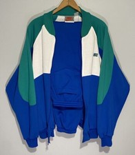 Vintage 80s Nike Sweatsuit Jacket Sweatpants Tracksuit Medium Color Block 90s