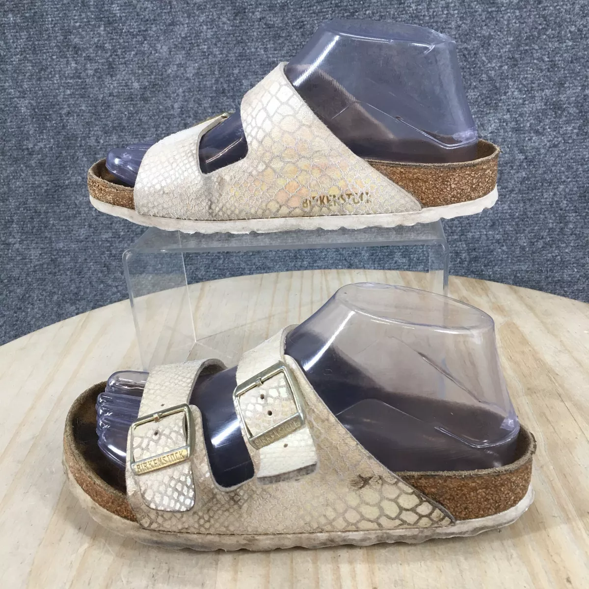 Birkenstock Sandals Womens 36 Arizona Snakeskin Two Strap Slide