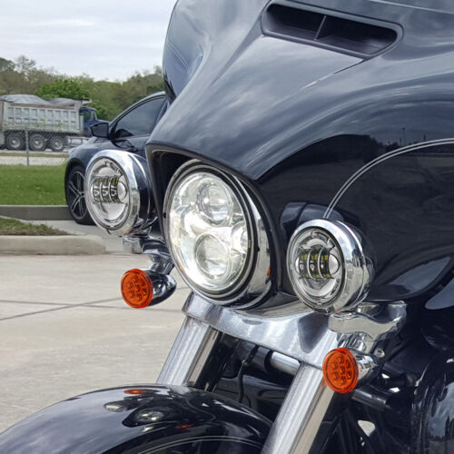 Turn Signal LED Spot Fog Light Bracket Fit For Harley Touring Road King 94-24 US - Picture 6 of 16