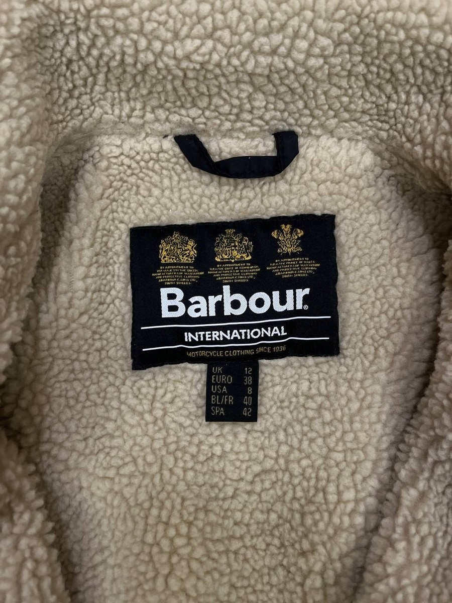 Barbour International wax Jacket Springer Womens Size 12 Black